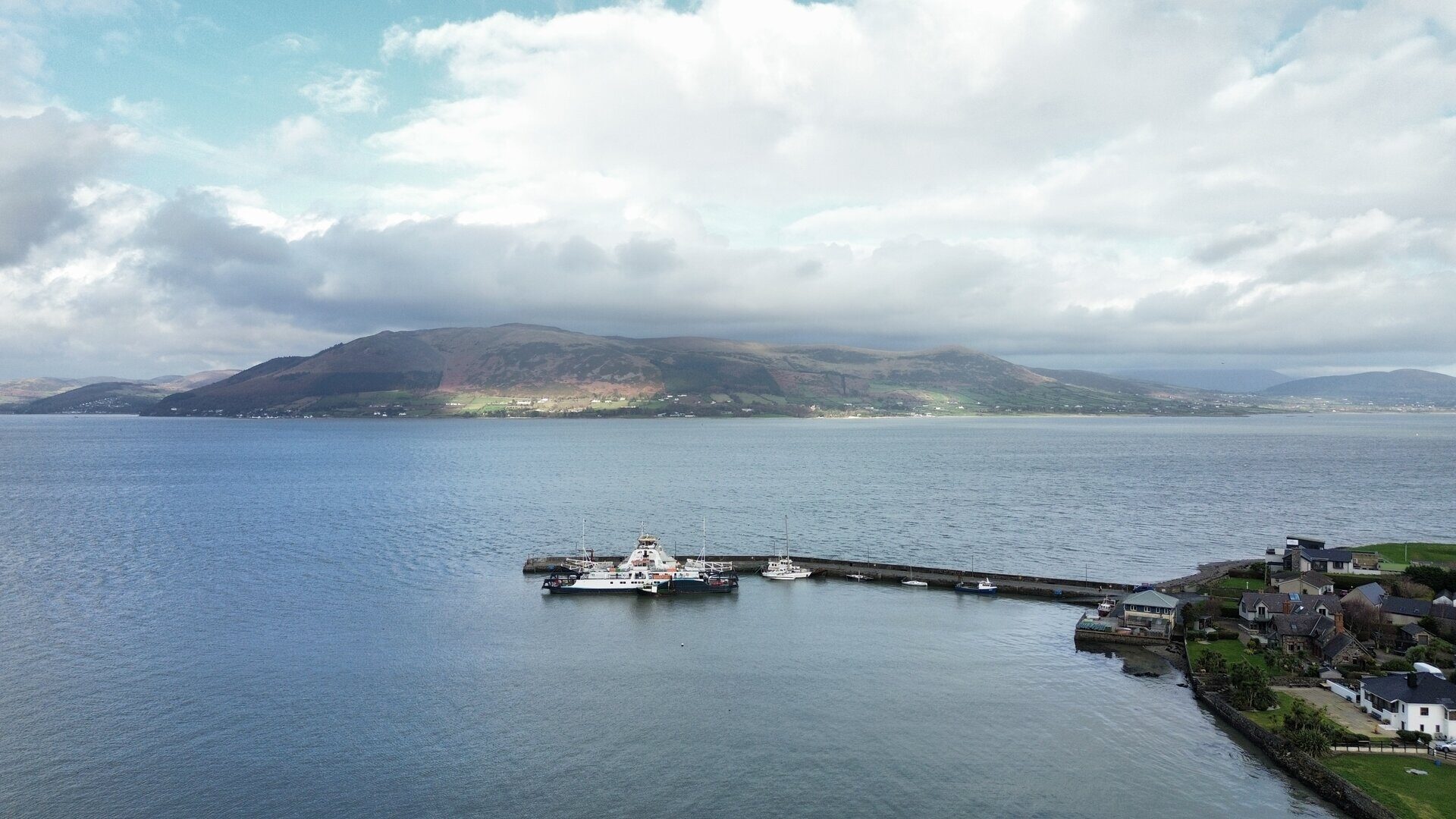 Carlingford Lough and harbour from above