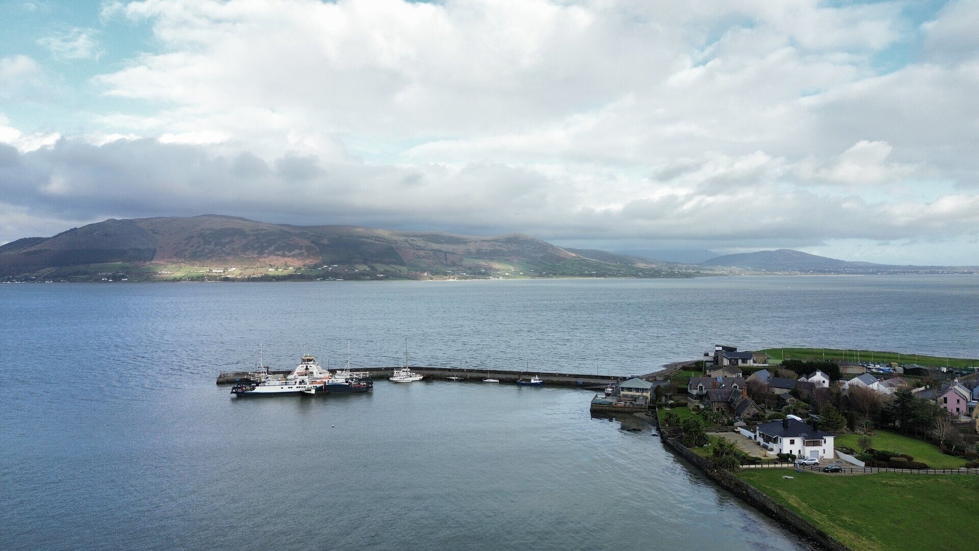 Carlingford harbor aerial view